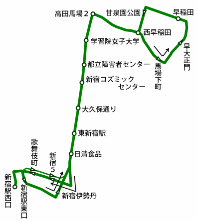 早稲田 新宿 バス 販売済み