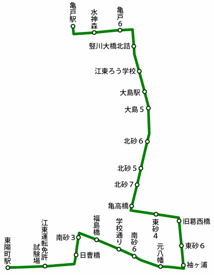 亀戸 から 東陽 町 バス