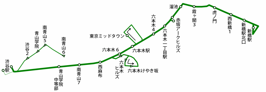 安い 渋谷 から 西麻布 バス